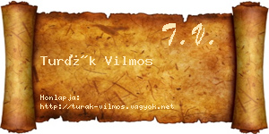 Turák Vilmos névjegykártya